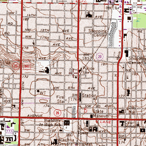 Topographic Map of Williams Temple Church of God in Christ, FL