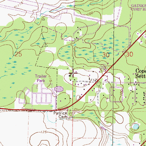 Topographic Map of New Beginnings Church of God by Faith, FL