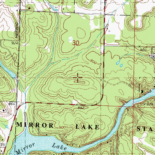Topographic Map of Mirror Lake Pine-Oak Forest State Natural Area, WI