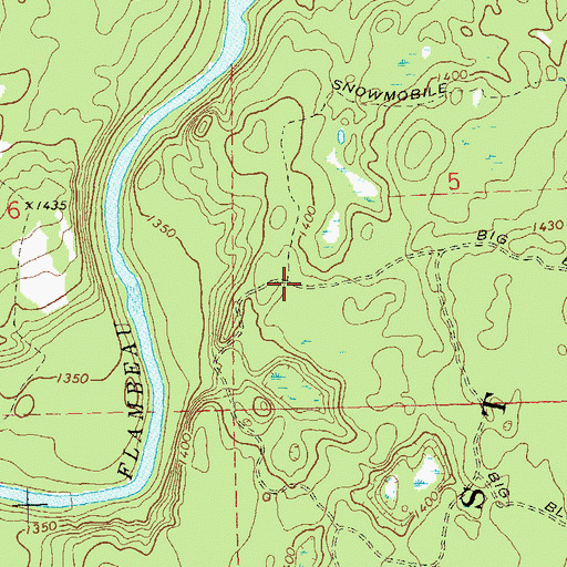 Topographic Map of Flambeau River Hardwood Forest State Natural Area, WI