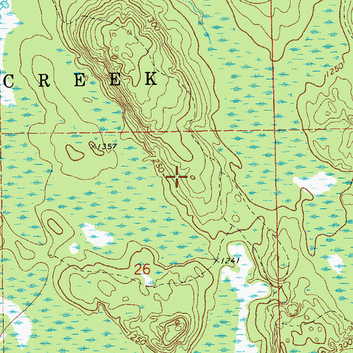 Topographic Map of Totagatic Highlands Hemlocks State Natural Area, WI