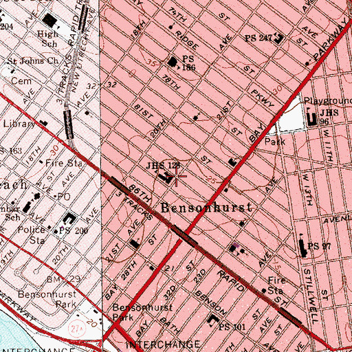 Topographic Map of Brooklyn Studio School, NY