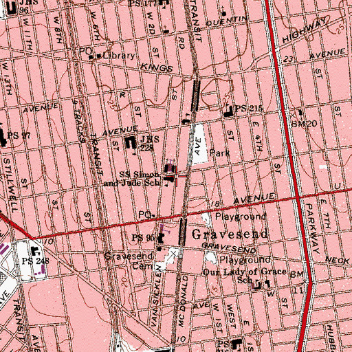 Topographic Map of Catherine Laboure Special Education Program, NY