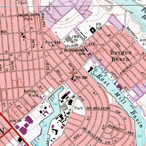 Topographic Map of Crown Heights Yeshiva, NY