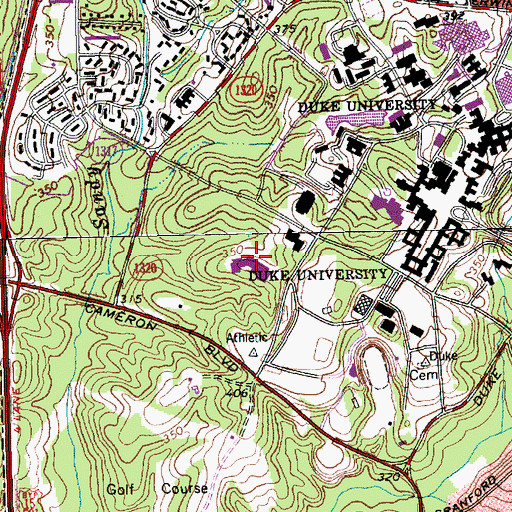 Topographic Map of Fuqua Keller Center, NC