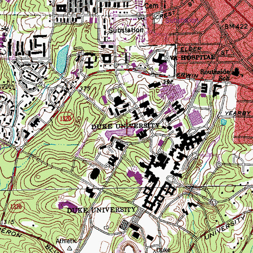 Topographic Map of Levine Science Research Center, NC