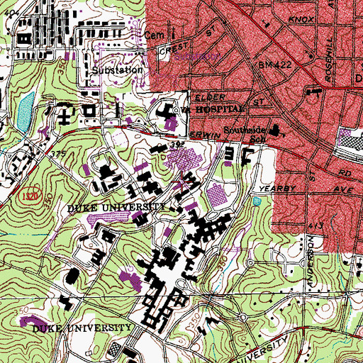 Topographic Map of Seeley G. Mudd Building, NC
