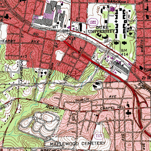 Topographic Map of Duke SmartHouse, NC