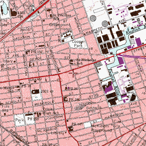 Topographic Map of High School for Legal Studies, NY