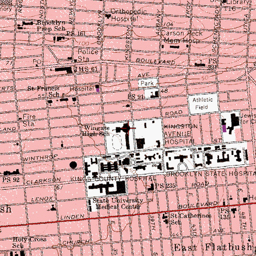 Topographic Map of High School for Public Service, NY