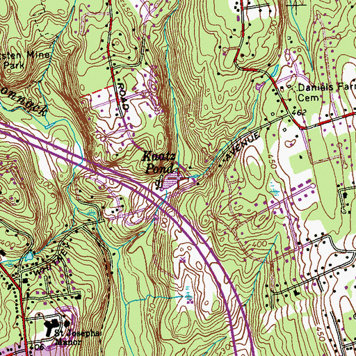 Topographic Map of Kaatz Pond, CT