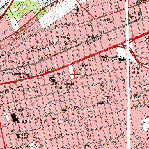Topographic Map of Intermediate School 302, NY