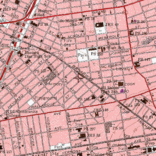 Topographic Map of Intermediate School 318, NY