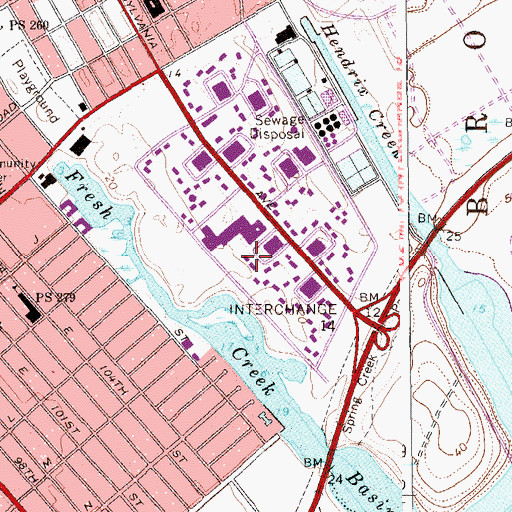 Topographic Map of Intermediate School 364, NY