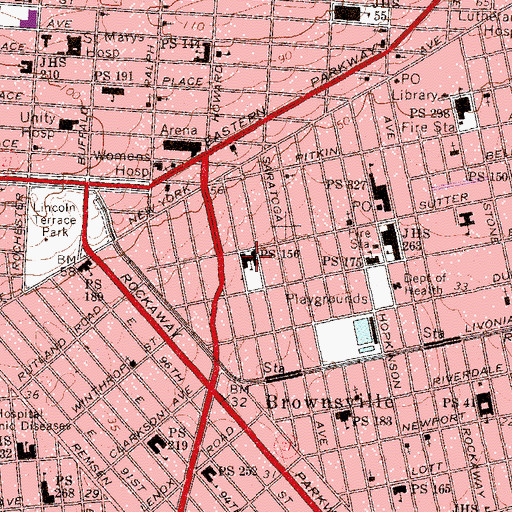 Topographic Map of Intermediate School 392, NY