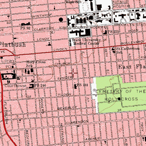 Topographic Map of Johnson Preparatory School, NY