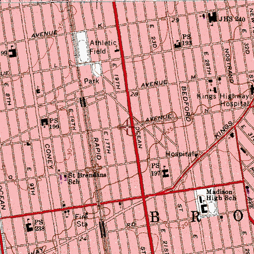Topographic Map of Joseph S Gruss Yeshiva High School, NY