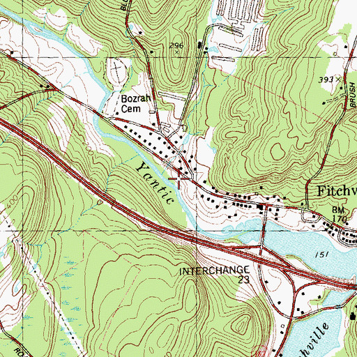 Topographic Map of Kahn Brook, CT