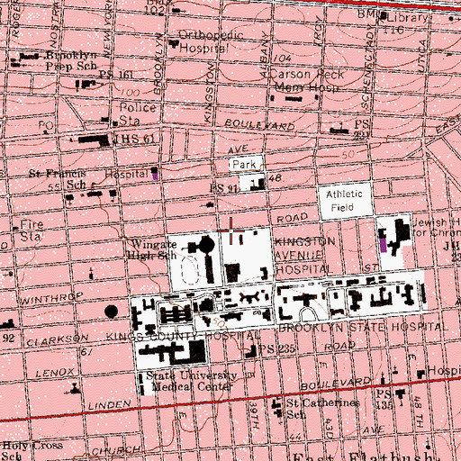 Topographic Map of League School, NY