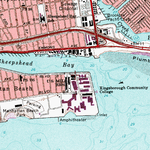 Topographic Map of Leon M Goldstein High School of Sciences, NY