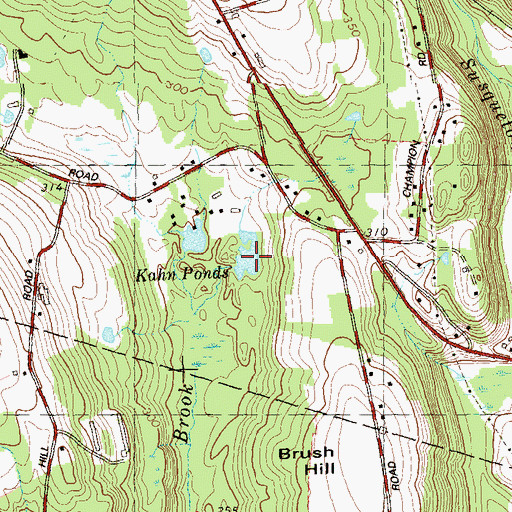 Topographic Map of Kahn Ponds, CT