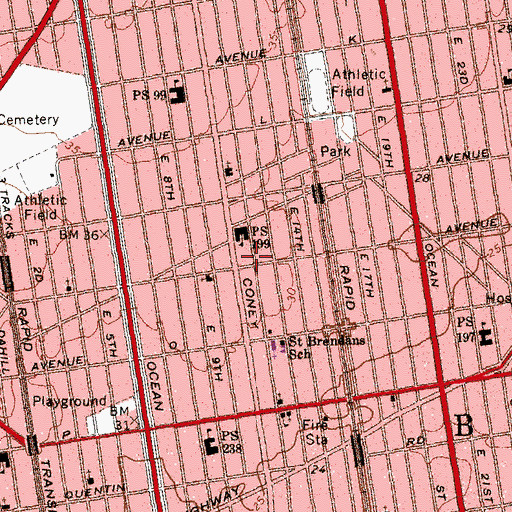 Topographic Map of Meorot Beit Yaakov, NY