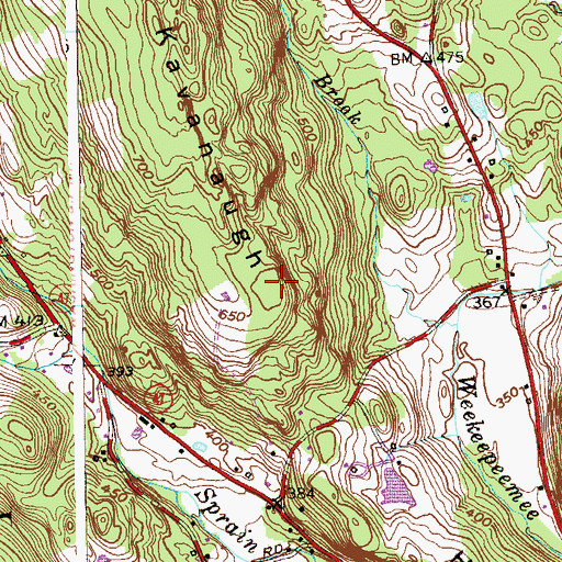 Topographic Map of Kavanaugh Hill, CT