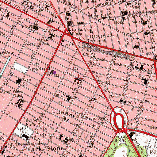 Topographic Map of Middle School 266, NY