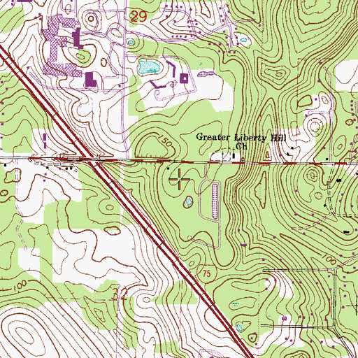 Topographic Map of North Central Baptist Church, FL