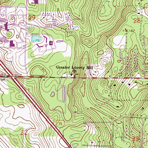 Topographic Map of Greater Liberty Hill United Methodist Church, FL