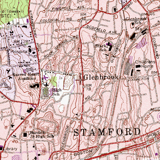 Topographic Map of The William Pitt Child Development Center, CT