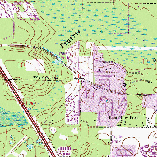 Topographic Map of Alachua County Fire Rescue Station 19, FL