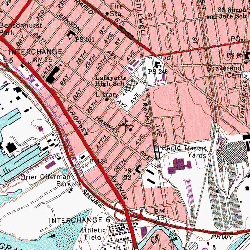 Topographic Map of Most Precious Blood School, NY