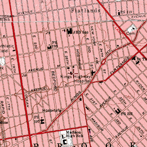 Topographic Map of Our Lady Help of Christians School, NY