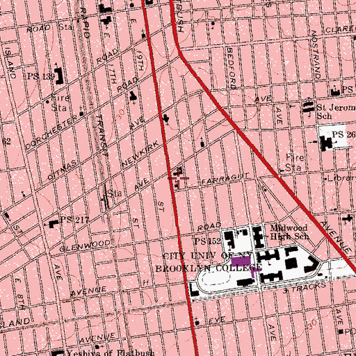 Topographic Map of Our Lady of Refuge School (historical), NY