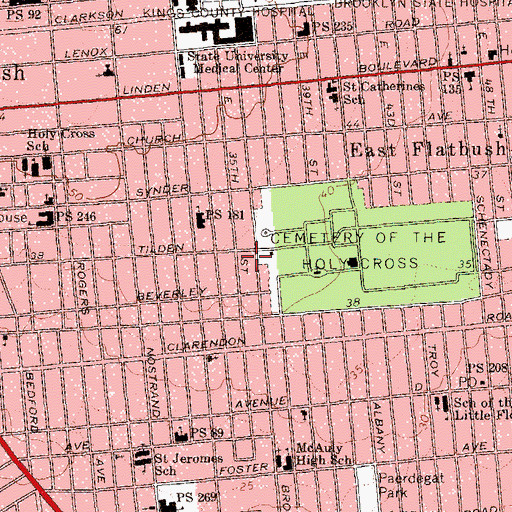 Topographic Map of Phyl's Academy Preparatory School, NY