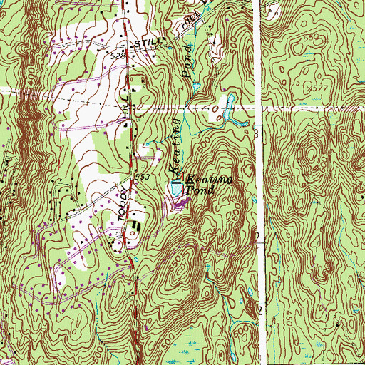 Topographic Map of Keating Pond, CT