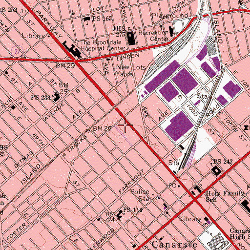 Topographic Map of Public School 66, NY