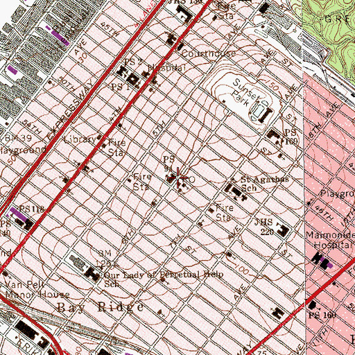 Topographic Map of Public School 94, NY