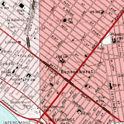 Topographic Map of Public School 280, NY