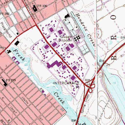 Topographic Map of Public School 346, NY