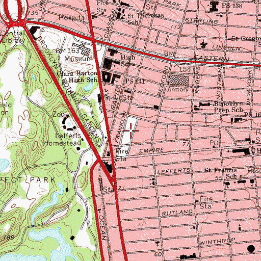 Topographic Map of Public School K375 Jackie Robinson, NY