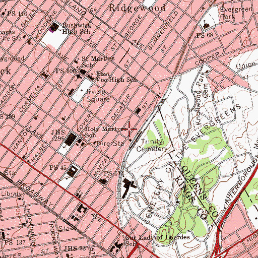 Topographic Map of Public School 384, NY