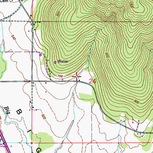 Topographic Map of Dunkin Cemetery, AL