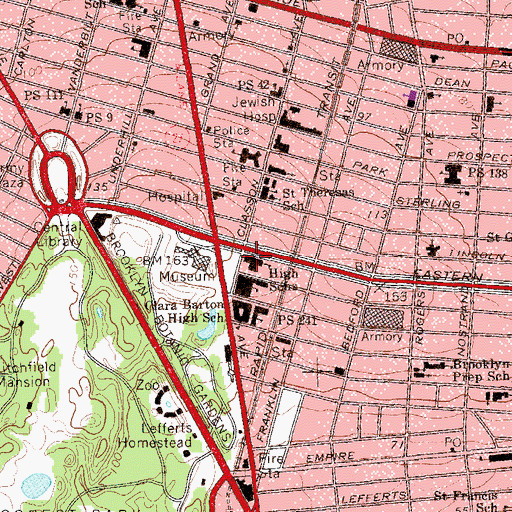 Topographic Map of Saint Francis De Sales School for the Deaf, NY