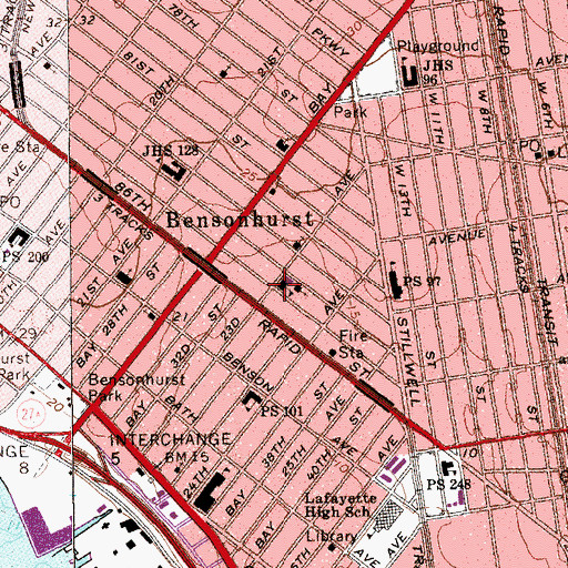 Topographic Map of Saint Mary Mother of Jesus School, NY