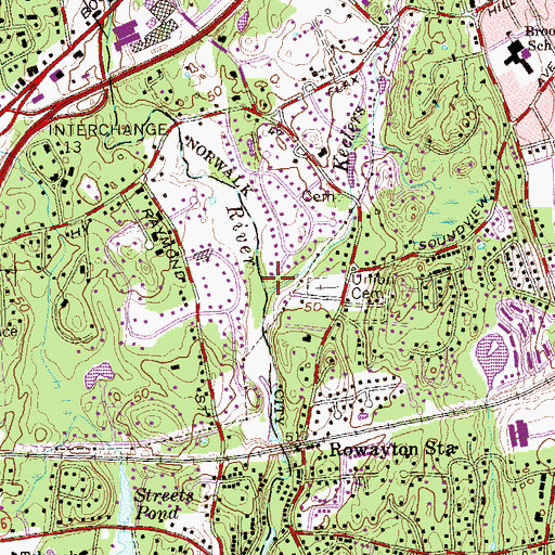 Topographic Map of Keelers Brook, CT