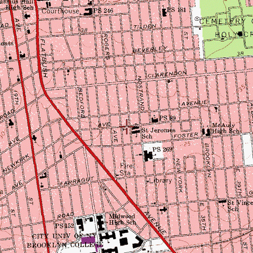 Topographic Map of Saint Stephen's Lutheran Parochial School, NY