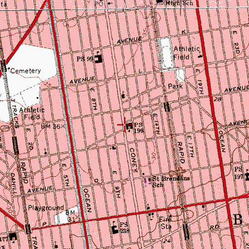 Topographic Map of Shaare Torah School, NY
