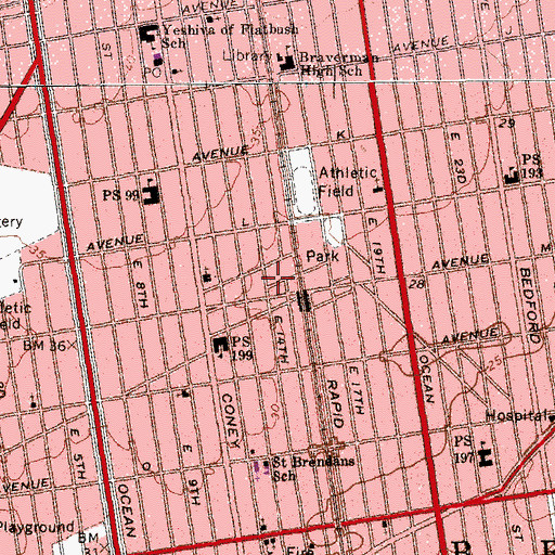 Topographic Map of Shulamith School for Girls, NY